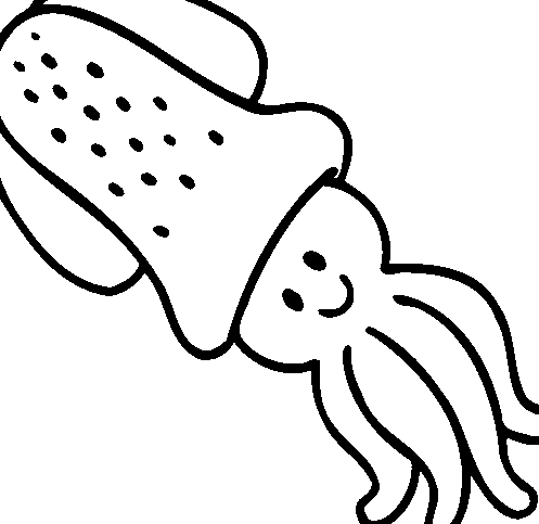 Dibujos de Calamar para imprimir y colorear
