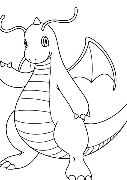 Dibujos de Dragonite para imprimir y colorear – Pokemon