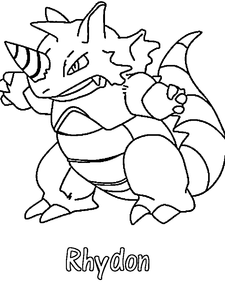 Dibujos de Rhydon para imprimir y colorear – Pokemon